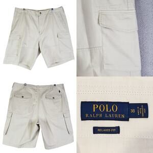 Polo Ralph Lauren Shorts Men’s Size 38 Flat Front Chino Beige Cotton